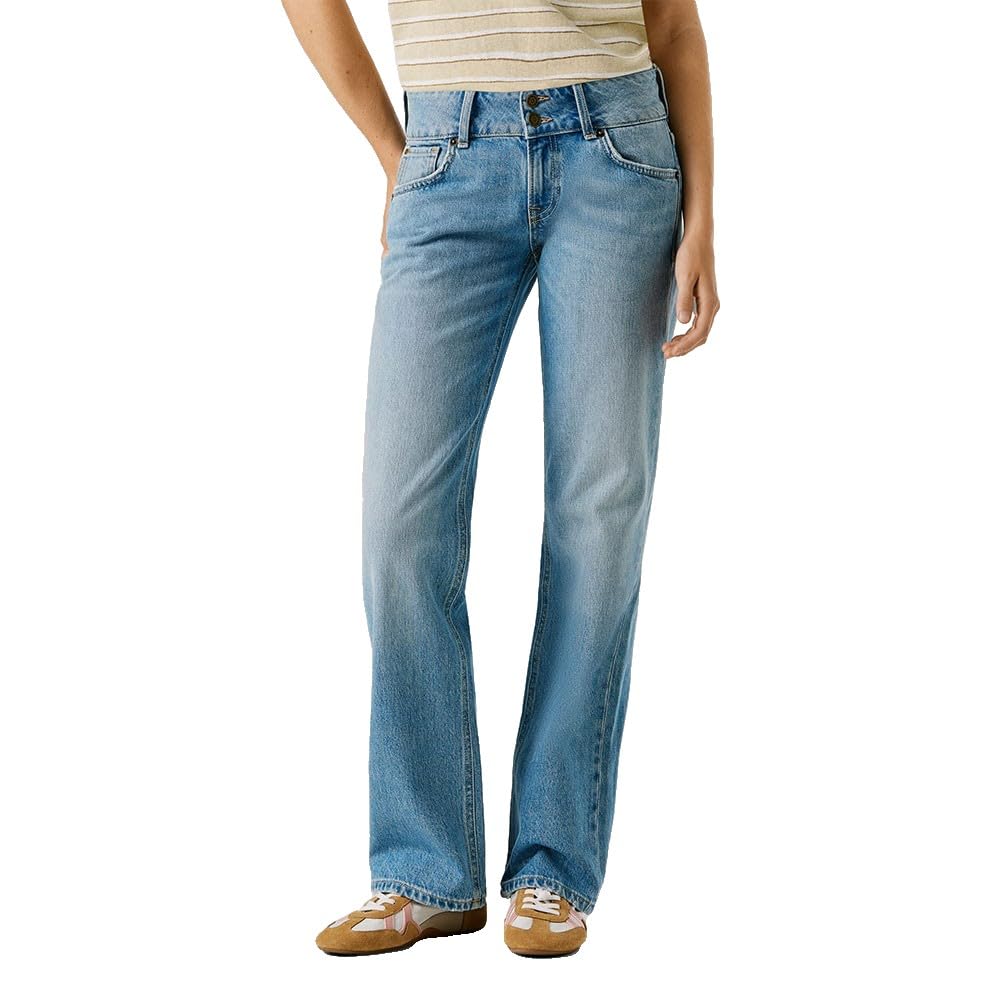 Pepe Jeans Women's Straight Jeans LW Venus Jeans, Blue (DENIM-2VC), 31W/30L