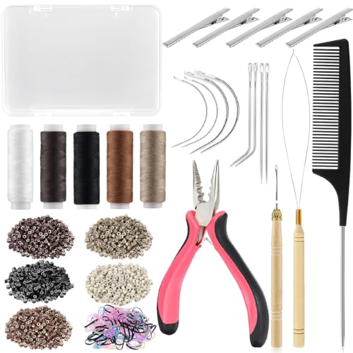 Juego de herramientas para extensiones de cabello con estuche organizador