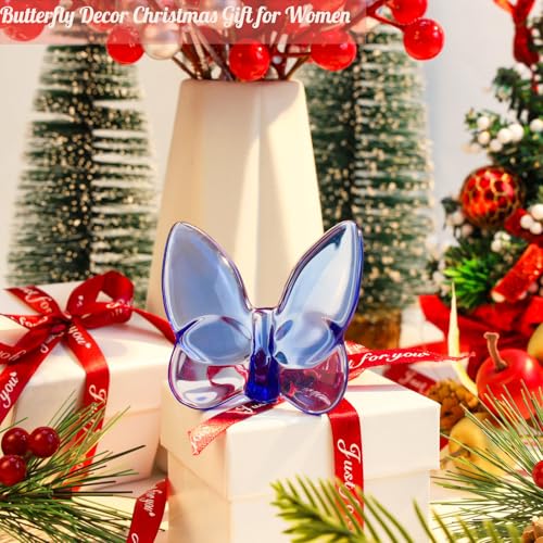 DUQGUHO Butterfly Gifts Decor Blue Butterflies Crystal Glass Figurines Flying Crystal Animal Collectible Desk Home Bedroom Office Decoration - Image 4