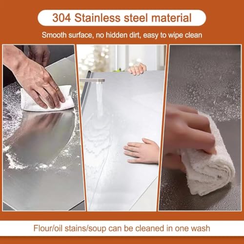 Image of Mevin 304 Food Grade Stainless Steel Chopping Board for Kitchen, Double Sided Anti-Bacterial Metal Vegetable Cutting Board, Heavy Duty, Rustproof, Eco-Friendly, BPA-Free, Large Size for Kneading Dough