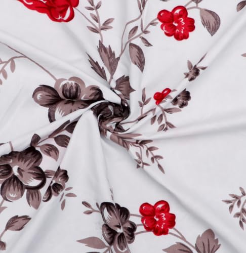 Image of DECORUM 190TC Cotton Feel Double Bedsheet with 2 King Size Pillow Covers | 90X100 Inches | Soft & Breathable Fabric| Lightweight & Comfortable | Premium Printed Bedding Set for Home |Rose Floral Print