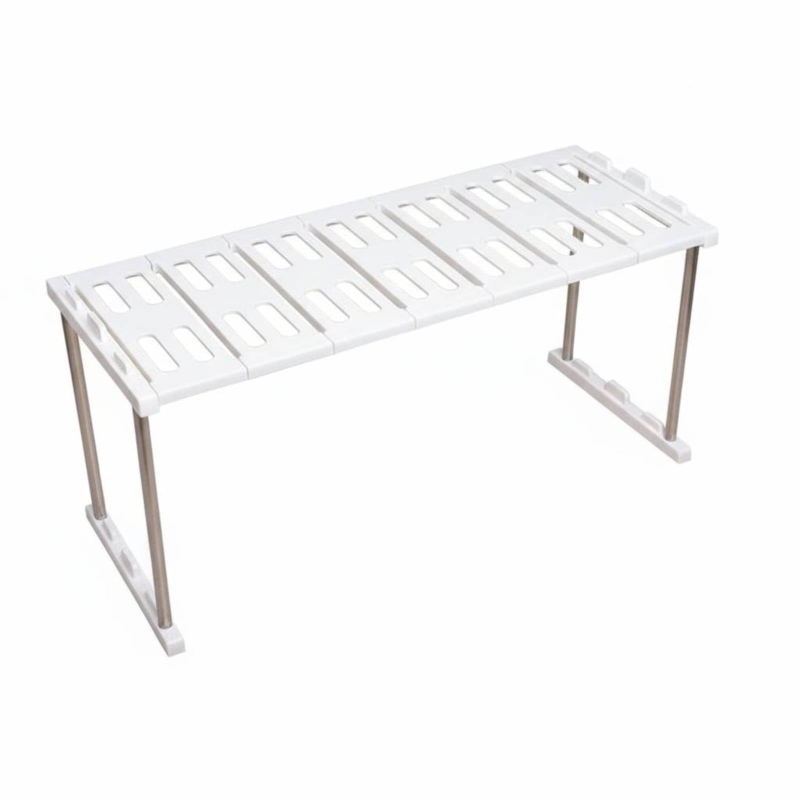 Scaffale da Cucina Ripiegabile Scaffale da Armadio Ripiano Sovrapponibile in Acciaio Inox 304 Antiruggine Pieghevole Adatto per Lavello Cucina Domestica Freezer, 75x30x26cm, Impilabile