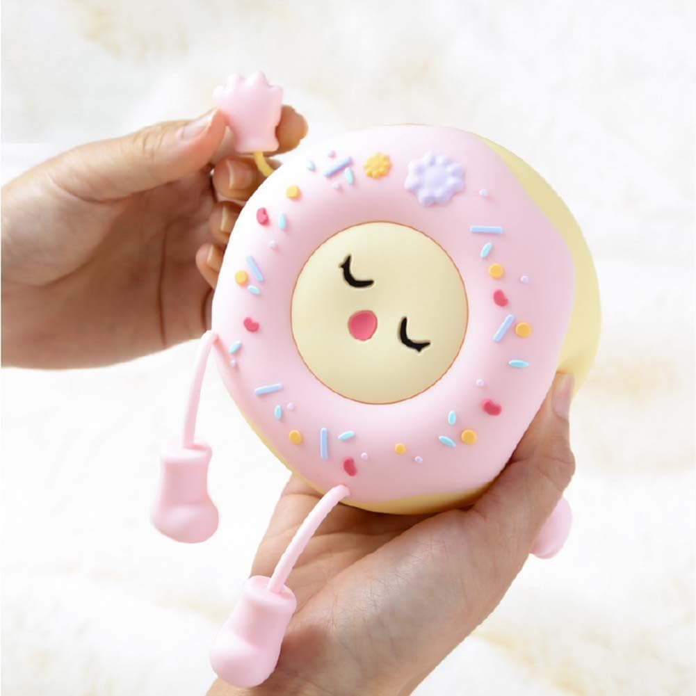 Lámpara Donut LED Luz de Noche Redonda con Interruptor Táctil y Función Temporizador Lámpara de Noche de Silicona Suave Luz Decoración de Habitación Infantil Iluminación Nocturna,Rosado
