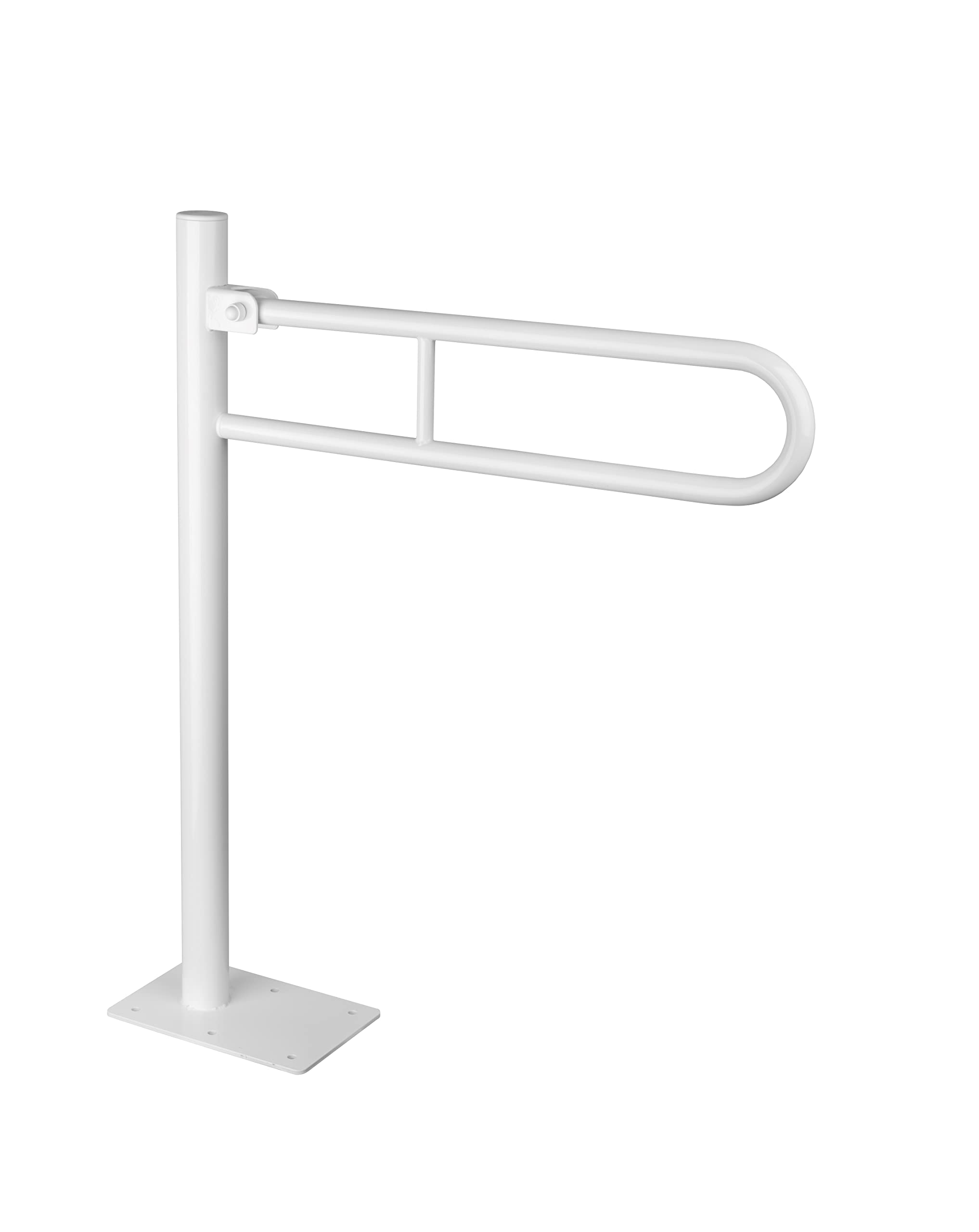 Składany uchwyt do montażu w podłodze 60 / 80 cm uchwyt podporowy uchwyt podporowy biały czarny (60 cm, czarny)