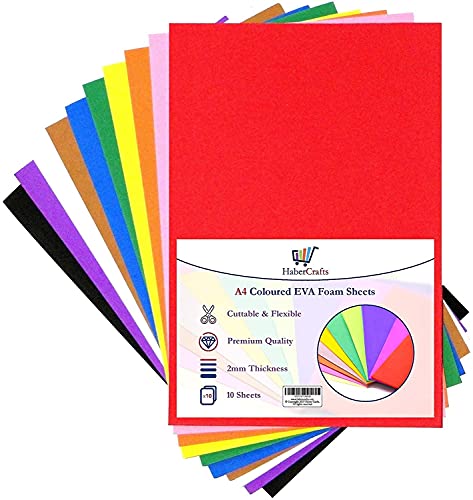 Feuilles de mousse Habercrafts A4 colorées pour loisirs créatifs