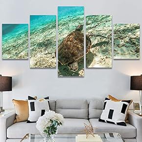 SIGNWIN 5 Panel Canvas Wall Art Alligators Closeup...