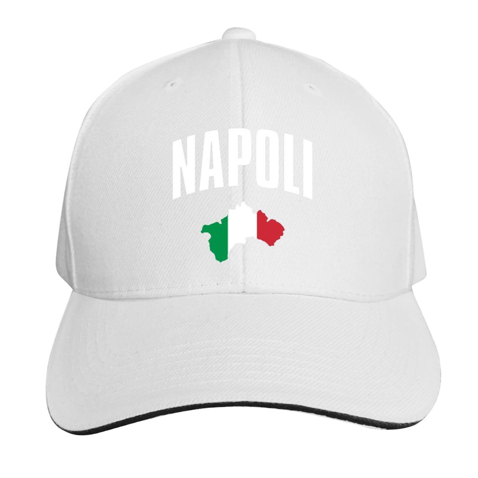 ATOurDealss Naples Italy Italian Flag Hat Baseball Cap Duck Tongue Cap Outdoor Cap Fashion Black