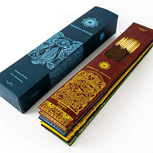Jembrana Incense Sticks - Mix 6 Scents (144 Sticks Total), 24 Sticks Each Of Lotus (Padma), Sandalwood, Gardenia, Maha Triloka, Raja Harum & Dewi Sai (Amber), Incense Gift Sets #TOP5