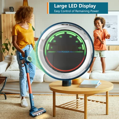 Orfeld Cordless Vacuum Cleaner With Led Display, Cordless Stick Vacuum With 28000Pa Powerful Suction, 50Mins Runtime, 6 In 1 Stand-Up Design And Quiet Vacuum For Carpet Hard Floor Pet Hair #TOP5