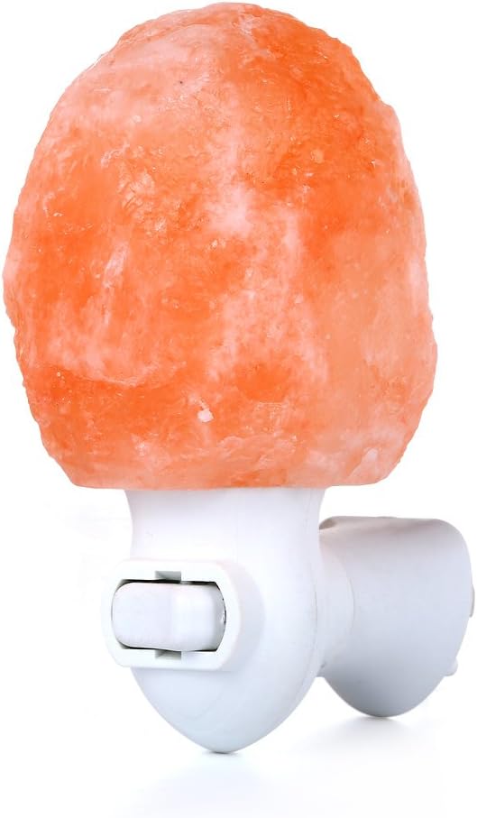 SMAGREHO Mini Hand Carved Natural Crystal Himalayan Salt Lamp Night Light with UL-Approved Wall Plug (Original Stone)