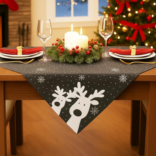 KAMACA Mitteldecke Tischdecke 85x85 cm edles grau mit filigraner...