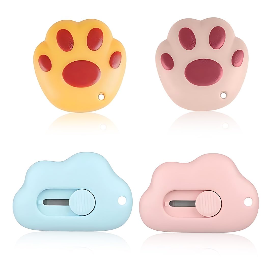 3 Pezzi Mini Taglierino Tascabile Cutter Coltelli Multiuso Retrattile Per Buste Carta Scatola Imballaggio(Blu, Rosa, Bianco