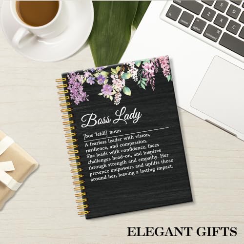 Carnet de notes fleurs violettes Boss Lady pour organiser vos réunions et projets