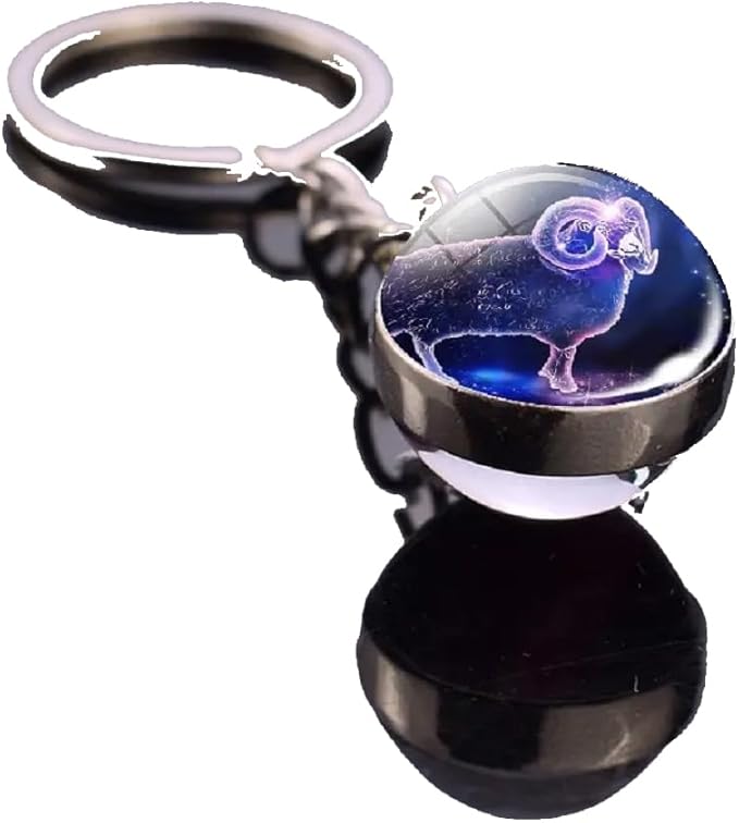 Astrology Sign Glow in the Dark Orb Keychain