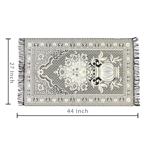 Image of KETOSTICS Cotton Musallah Janamaz Mat 4 x 2 Feet - Islamic Prayer Mat for Muslims - Soft Meditation /Asan /Multipurpose Rug Travel Namaz Mat for Men & Women, 27 x 44 Inches.