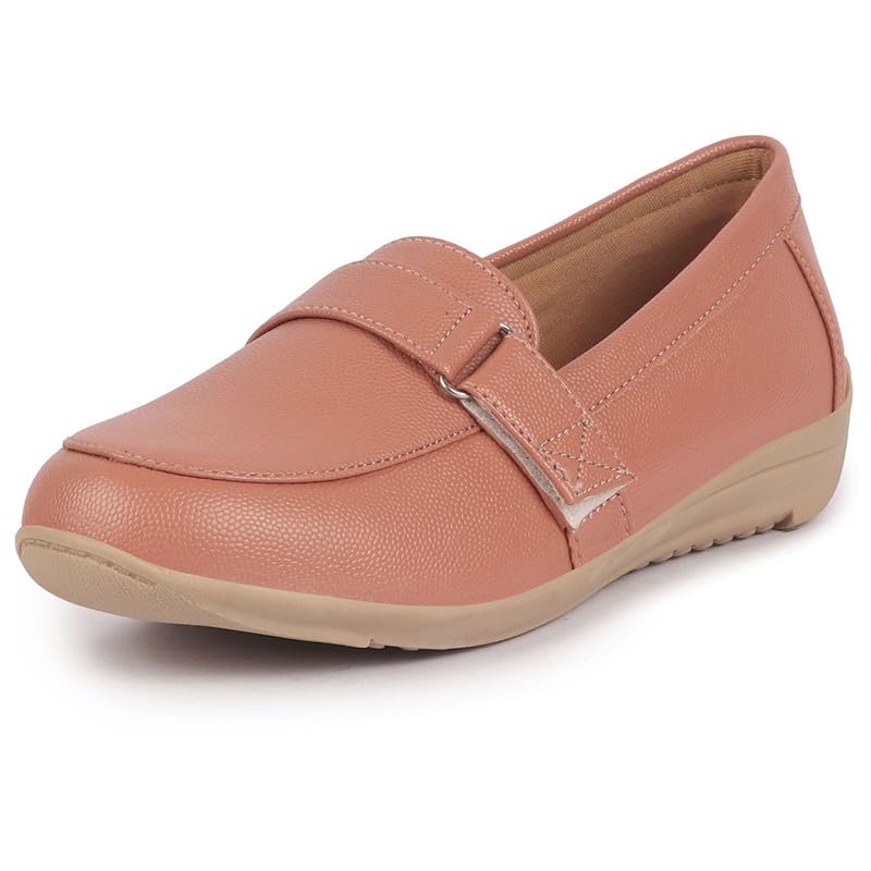 Image of FAUSTO Women's Comfortable Formal Adjustable Strap Hook and Loop Slip On Shoes|Party Shoe|Office Shoe