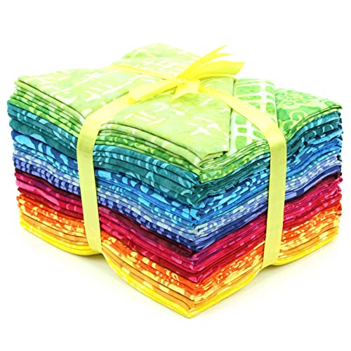 LoudElephant Cotton Batik Pre Cut Fabric Bundles - Fat Quarter - Rainbow Original