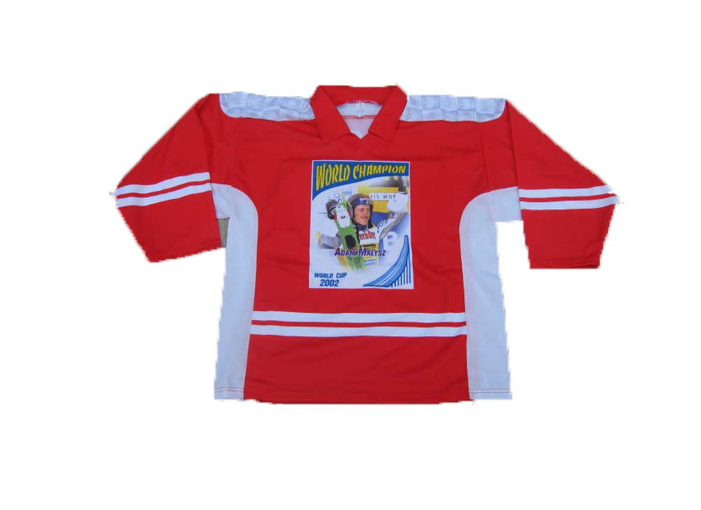 Hockey Jersey with Polska Logo Size Medium, New, Special Edition Adam Malysz Red
