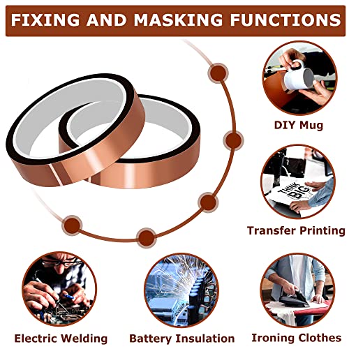 High Temperature Tape Heat Tape Heat Resistant Tape Heat Transfer Tape Heat Tape for Sublimation No Residue 10mm X 33m 1 - Additional View