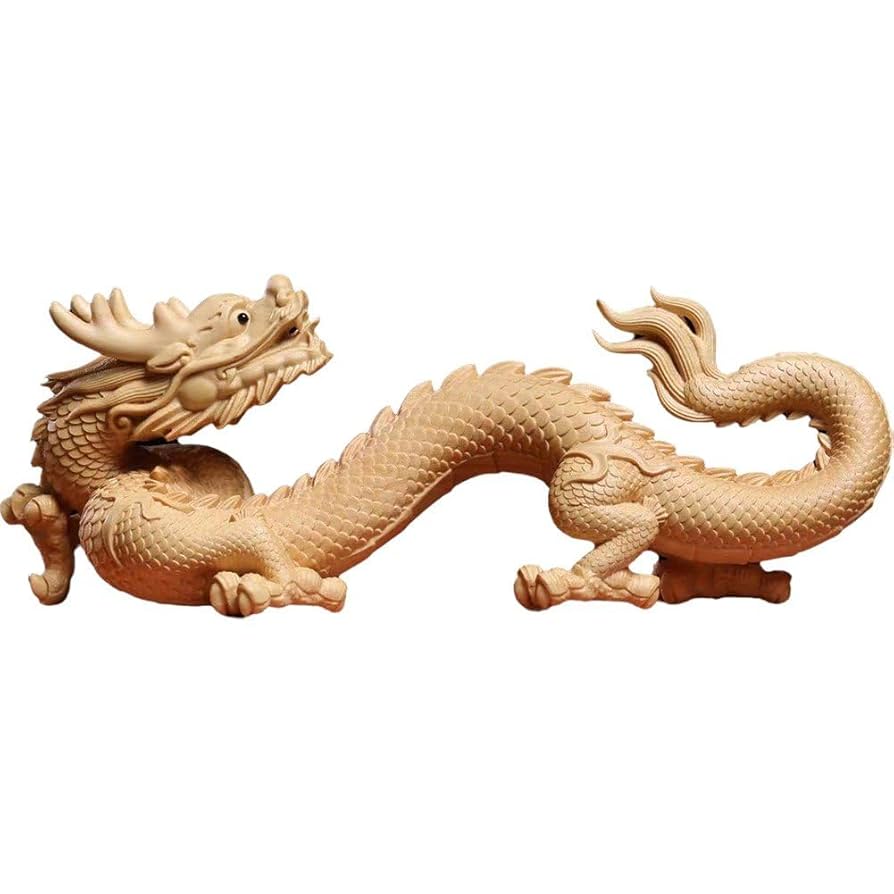 柘植　龍(ドラゴン )木製彫刻 置物黄楊繊細彫刻　木製 柘植 龍(ドラゴン )木製彫刻 置物黄楊繊細彫刻 木製