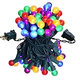 Lycklig Christmas Lights Outdoor 19Ft 70 LED Chritmas Globe String Lights with Pearlized Glass Bulb UL Certified Christmas Tree Lights for Tree Decor