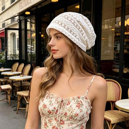 Gorro brillante de encaje para mujer, liviano y transpirable miniatura 3