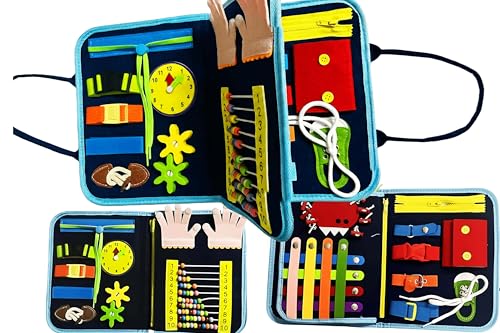 Kihanyoh Dementia Activities for Seniors,Fidget Blanket for Adults with Dementia,Dementia Products for Elderly,Therapist Tools for Altzheimers Patient Autistic ADHD (Blue)