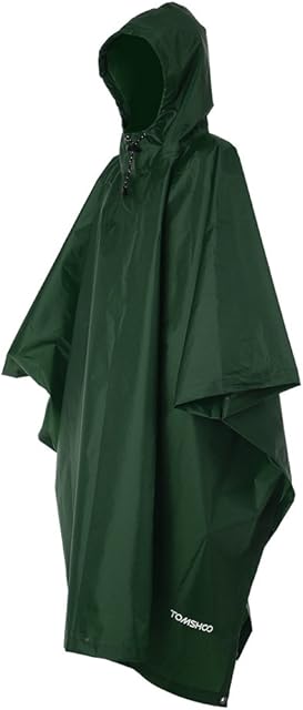 TOMSHOO Rain Poncho, Raincoat, Waterproof Camping Tent, Tarpaulin, 3-in-1 Multifunctional rain Cover for Hunting, Camping, Hiking and Cycling