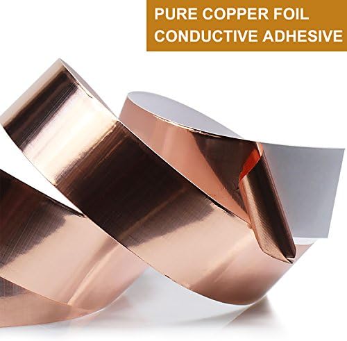 LOVIMAG Copper Foil Tape (1" x 66') with Conductive Adhesive for Guitar, EMI Shielding, Crafts, Electrical Repair, Grounding and Masking Tape