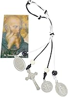 Vista 6 de San Benito y la Divina Misericordia - Percha para la protección del hogar, medallas y cuentas de San Benito con juego de tarjetas sagradas