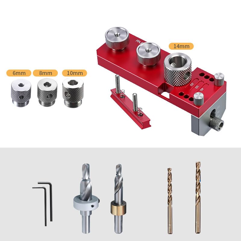 VIDOO Zestaw Narzędzi do Wycinania Otworów w Profilach Aluminiowych 6mm 8mm 10mm 14mm DIY Wiertła do Obróbki Metalu i Pogłębiania