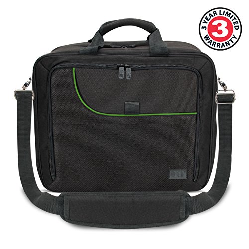 USA Gear Console Carrying Case - Xbox Travel Bag Compatible with Xbox One and Xbox 360 with Water Resistant Exterior and Accessory Storage for Xbox Controllers, Cables, Gaming Headsets - Green