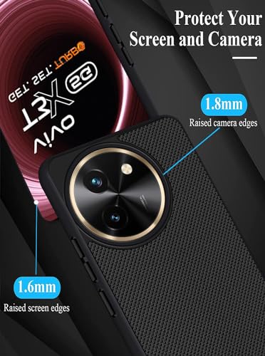 Image of FabeKee Back Cover Case for Vivo T3x 5G| Slim & Lightweight | Ultra-Premium Design | Camera Protection Bump | Fabric Texture Back Case Cover Vivo T3x 5G (PC & TPU, Black)