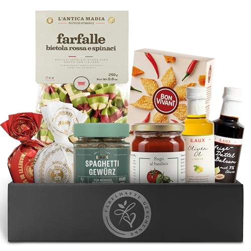 Geschenkkorb VIVA ITALIA gefüllt mit feinsten italienischen Delikatessen - Präsentkorb Feinkost Geschenk zum Geburtstag & Weihnachten für den Gourmet | Kulinarisches Geschenkset für Männer & Frauen