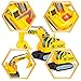 JOYIN 3 in 1 Friction Powered City Construction Vehicle Car Set Including Helicopter, Excavator, and Construction Truck, with Lights and Sounds/Sirens