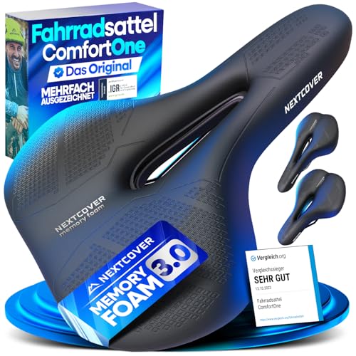 NEXTCOVER® Fahrradsattel - Das Original - mit Memory-Foam 3.0 I maximaler...