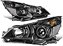 DNA Motoring HL-OH-SLEG10-BK-CL1 Black Housing Clear Corner Projector Headlights Replacement For 10-14 Legacy Outback