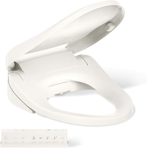 Miniatura 22 de Kohler PureWash E590 - Asiento de inodoro alargado con calefacción, galleta con panel lateral, agua tibia, secadora, tapa de cierre silencioso