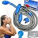 Retoo Ducha de camping portátil con bomba 35-60W Ducha al aire libre con cabezal de ducha y tanque de agua Manguera de 7 m Alimentación eléctrica Enchufe de coche 12 V Ducha para camping, senderismo