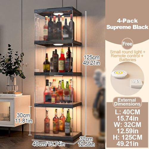 Moderno armadietto per vino scaffale LED armadietto per liquori trasparente espositore per vino scaffale multifunzionale armadio di stoccaggio grande capacità per casa bar sala da pranzo cucina