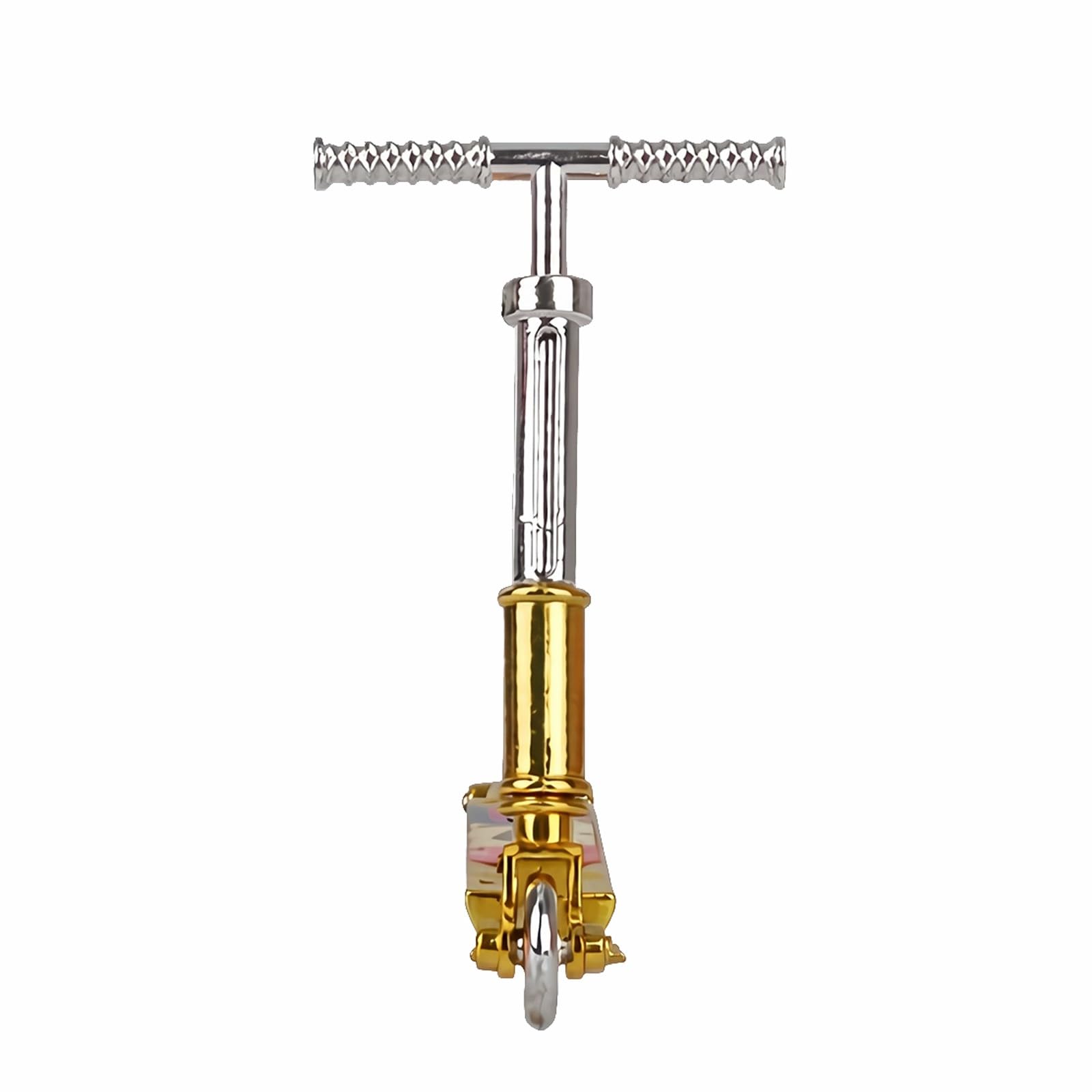 QIHAWN Gold Mini Fingerboard Skateboard & Scooter Set for Desktop Tricks