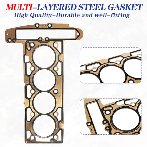Image of Engine Head Gasket Set w /Cylinder Head Bolts ES72196 | Compatible with 2010-2017 Chevy Equinox Captiva Malibu GMC Terrain Buick Regal Lacrosse, GMC 2.4L 2384cc 145cid L4 DOHC