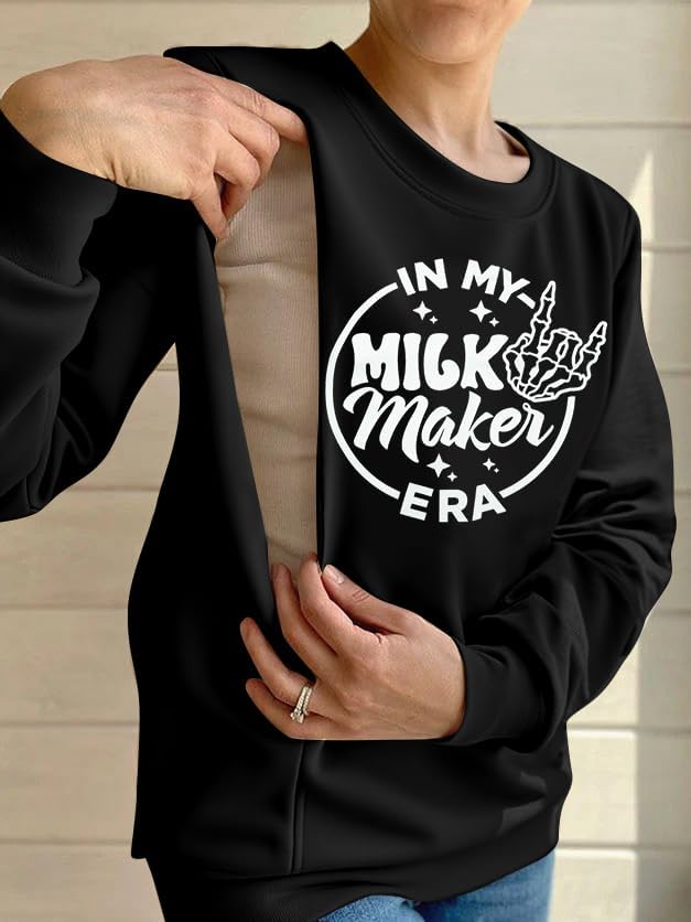 Maternity Nursing Sweatshirts for Women Friendly Zip Breastfeeding Pullover Top Mama's Boobery Print Clothes - Image 2