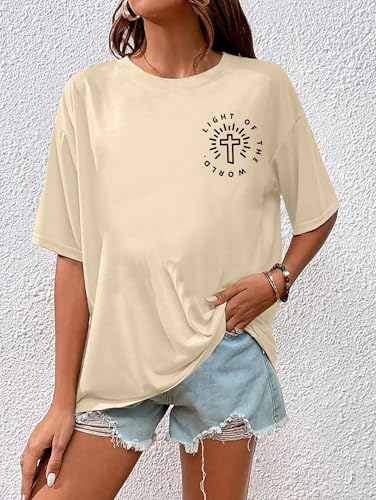 Christian Oversized Shirts Women Jesus: Faith Tshirt Bible Verse Shirts God Religious Tee Christian Inspirational Tops2