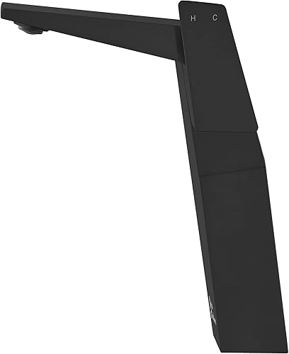 Carré - Grifo de baño de un solo agujero, mango único, arco alto, color negro mate