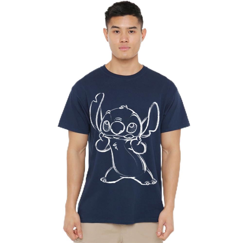 Disney LILO & Stitch Sketch Unisex T Shirt, Navy, Small