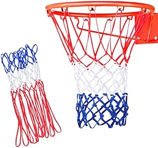 2 PCS Basketball Net Replacement, Heavy Duty Basketball Net, All-Weather Red/White/Blue Standard Basketball Hoop Nets, 12 Loops Basketball Net Replacement Fits, Accessories for Outdoor Indoor Sports