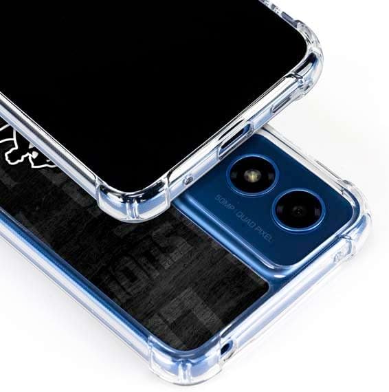 Skinit Clear Phone Case Compatible with Moto G Play 4G - Officially Licensed NFL Detroit Lions Black & White Design