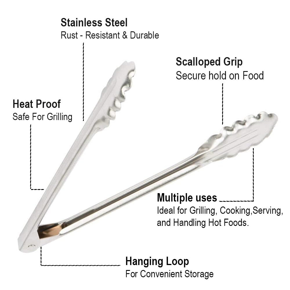 KMW Tong Utility 12"(1.0 Mm) - (2 pcs Set), Steel, Small (UT12H) 3
