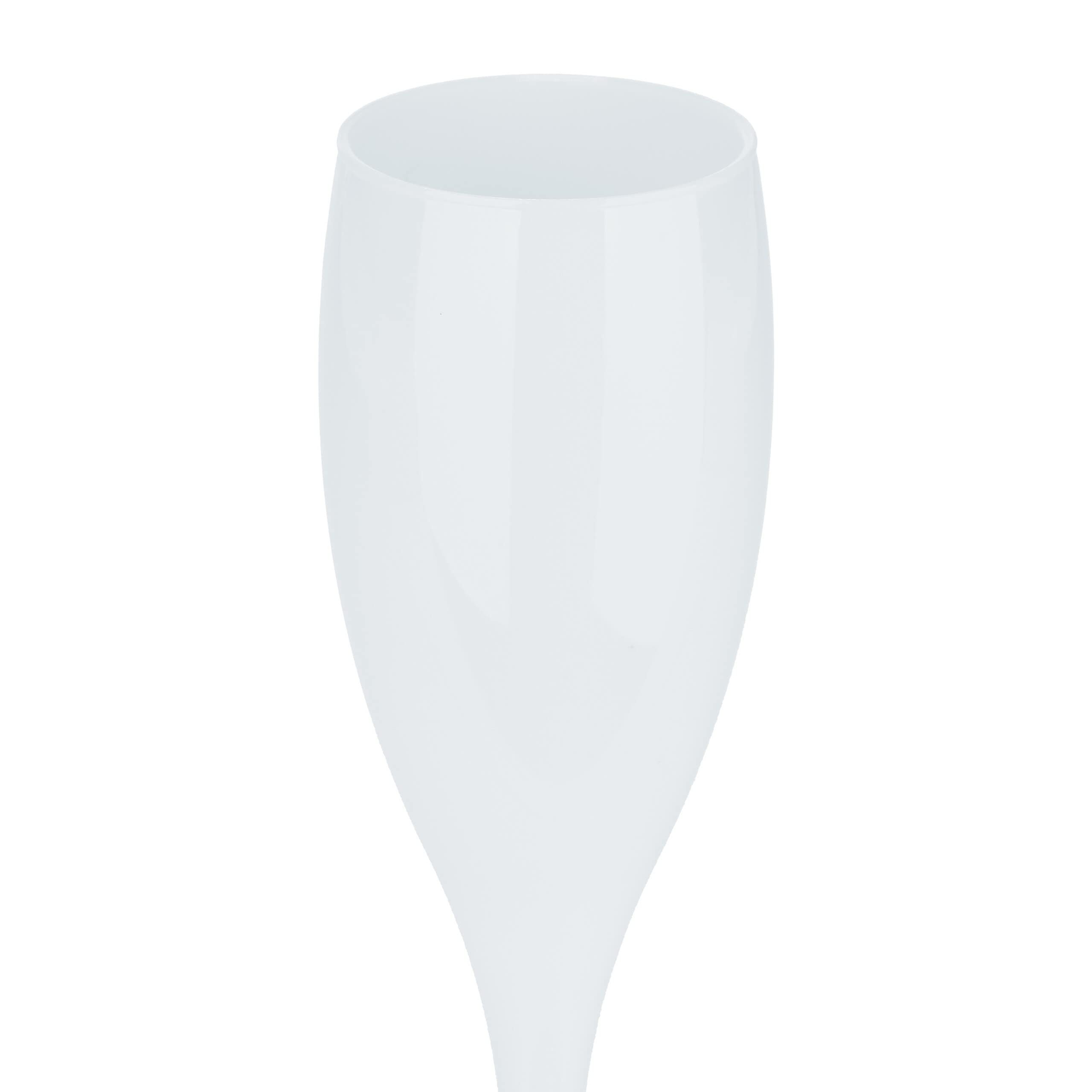 Relaxdays Flute in Plastica, Set da 6 Calici da Spumante, Bicchieri Riutilizzabili, Senza BPA, 100 ml, Prosecco, Bianco